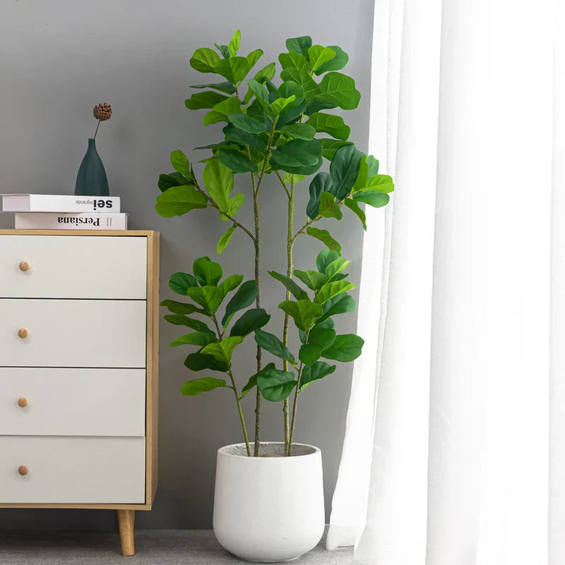 Dlight Decor 122cm Large Ficus Tree Branch with Tropical Rubber Leaves